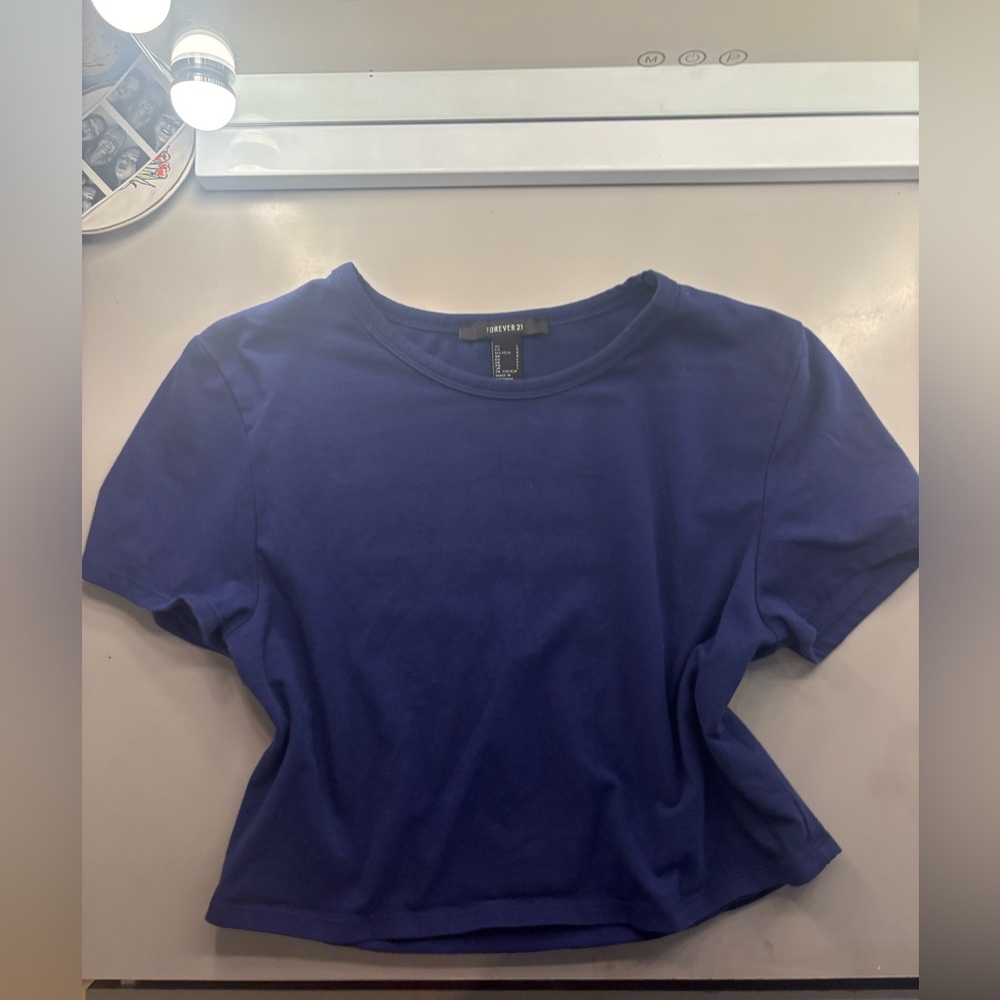 Forever 21 Women's Navy Short Sleeve Tee